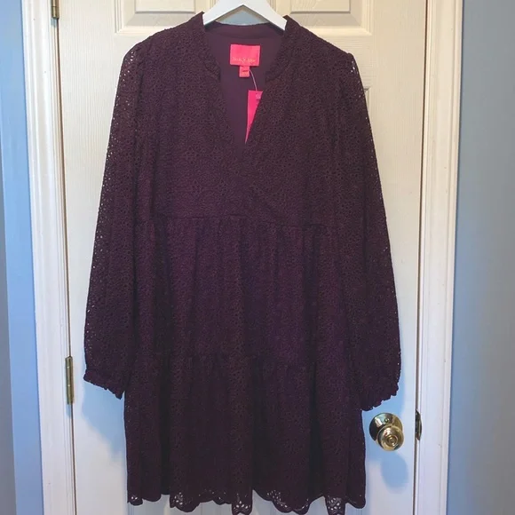 NWT Lilly Pulitzer Winona Long Sleeve Eyelet Dress - Picture 2 of 8